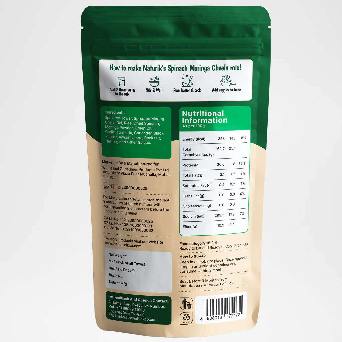 Spinat-Moringa-Cheela-Mischung Vorschaubild 3